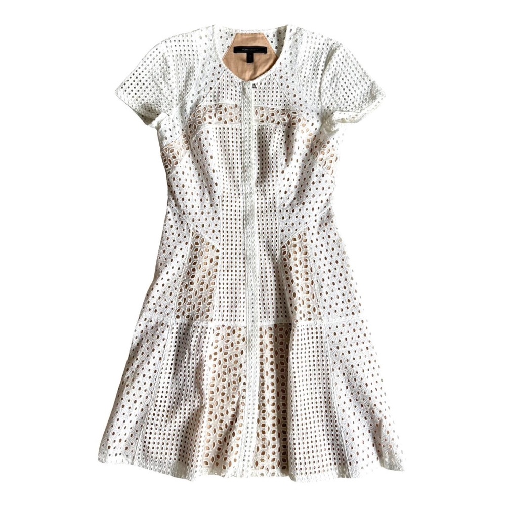 BCBG Max Azria Eyelet Short Sleeve Zip up Dress